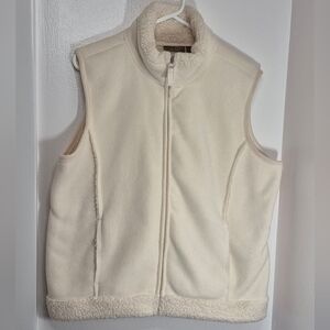 Jane Ashley Sherpa Fleece Lined Vest Full Zip Women’s Size L